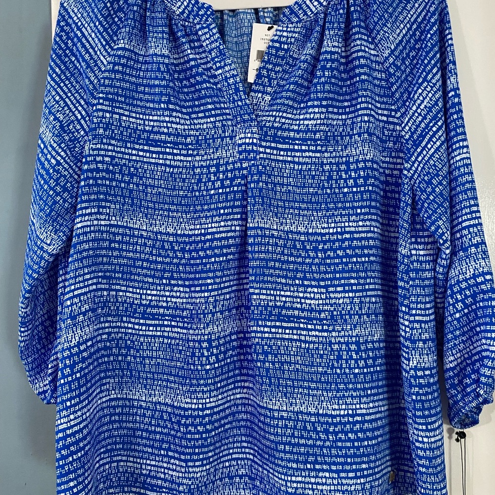 Ivanka Trump Blue and White Blouse